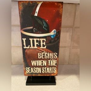 Football Art Canvas “Life Begins When The Season Starts”